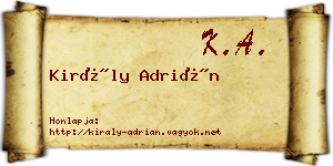 Király Adrián névjegykártya